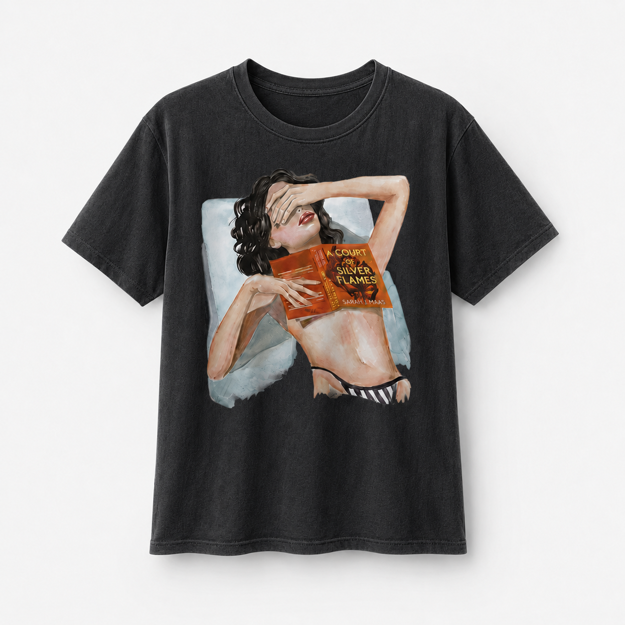 A Court of Silver Flames book heavyweight boyfriend fit t-shirt