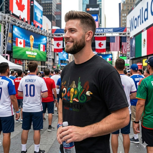 2026 Soccer Fan Graphic T-Shirt, Canada USA Mexico Sports Tee, Unisex Football Supporter Shirt