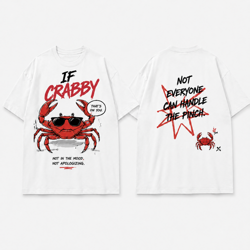 (M2T) The "Handle The Pinch" Sarcastic Tee - Retro Edgy Crab Graphic T-Shirt
