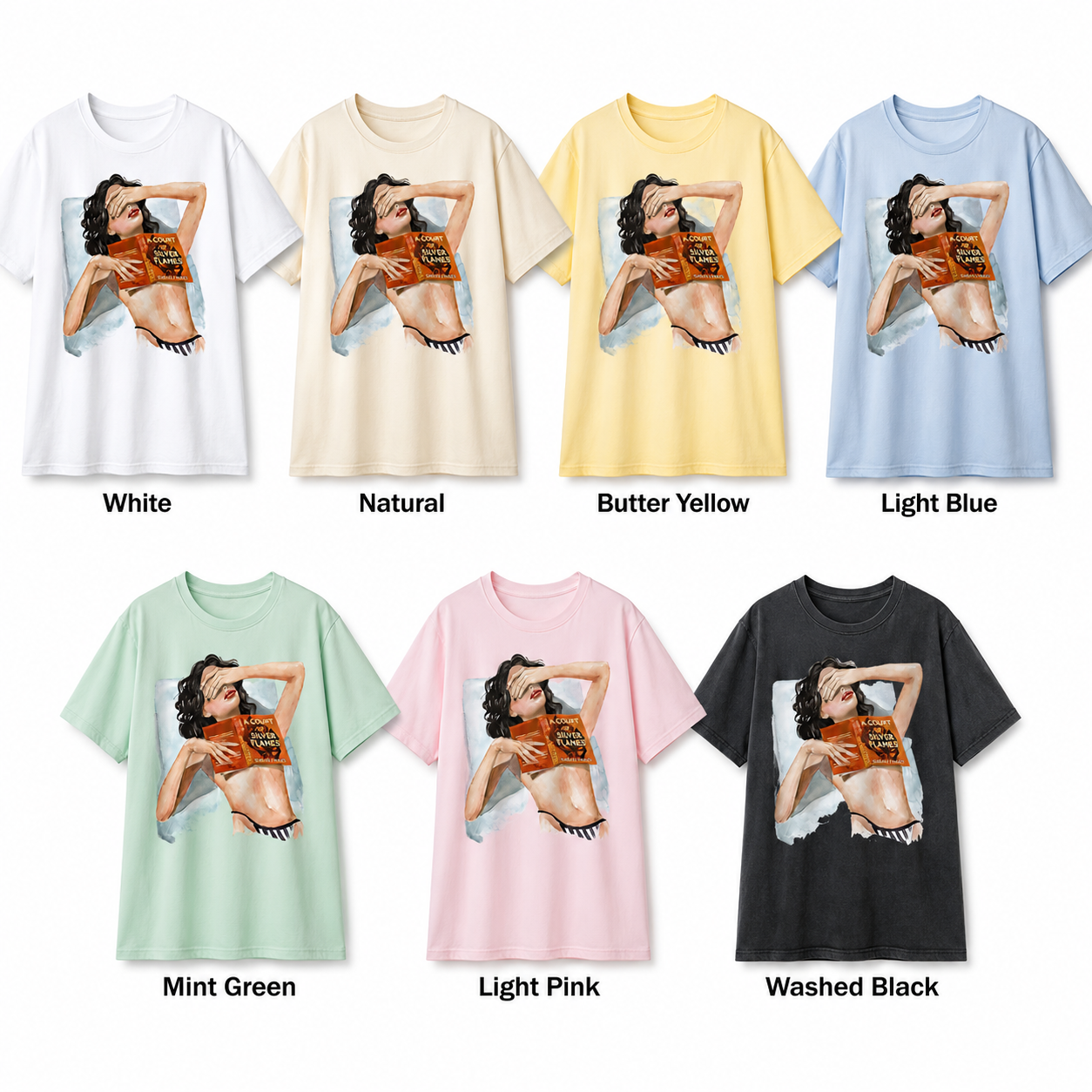 A Court of Silver Flames book heavyweight boyfriend fit t-shirt