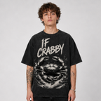 (M3T) The "Leave Me Be" Great Wave Crab Tee - Heavyweight Vintage Streetwear - Detailed Double-Sided Graphic