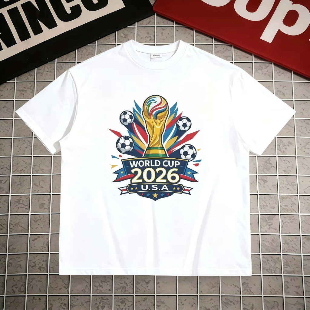 2026 Soccer Fan Graphic T-Shirt, USA Canada Mexico Flag Tee, Unisex Match Day Football Shirt
