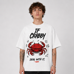 (M5T) If Crabby Deal With It Tee - Funny Food Lover Gift - Double-Sided Graphic T-Shirt