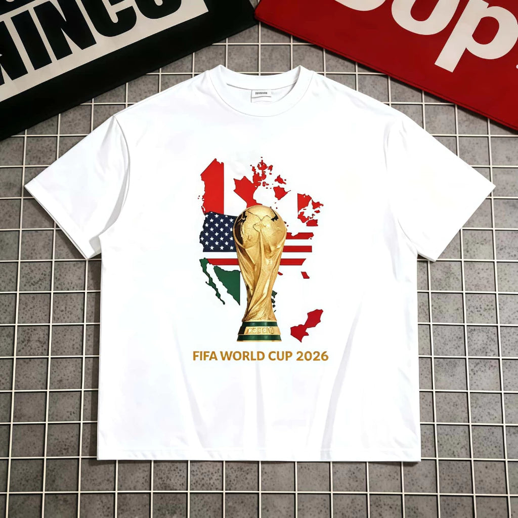 2026 Soccer Tournament Graphic T-Shirt, USA Canada Mexico Map Tee, Unisex Football Fan Shirt