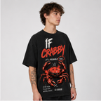 (M1T)The Crabby Attitude Vintage Wash Tee - Edgy Crab Double-Sided Graphic