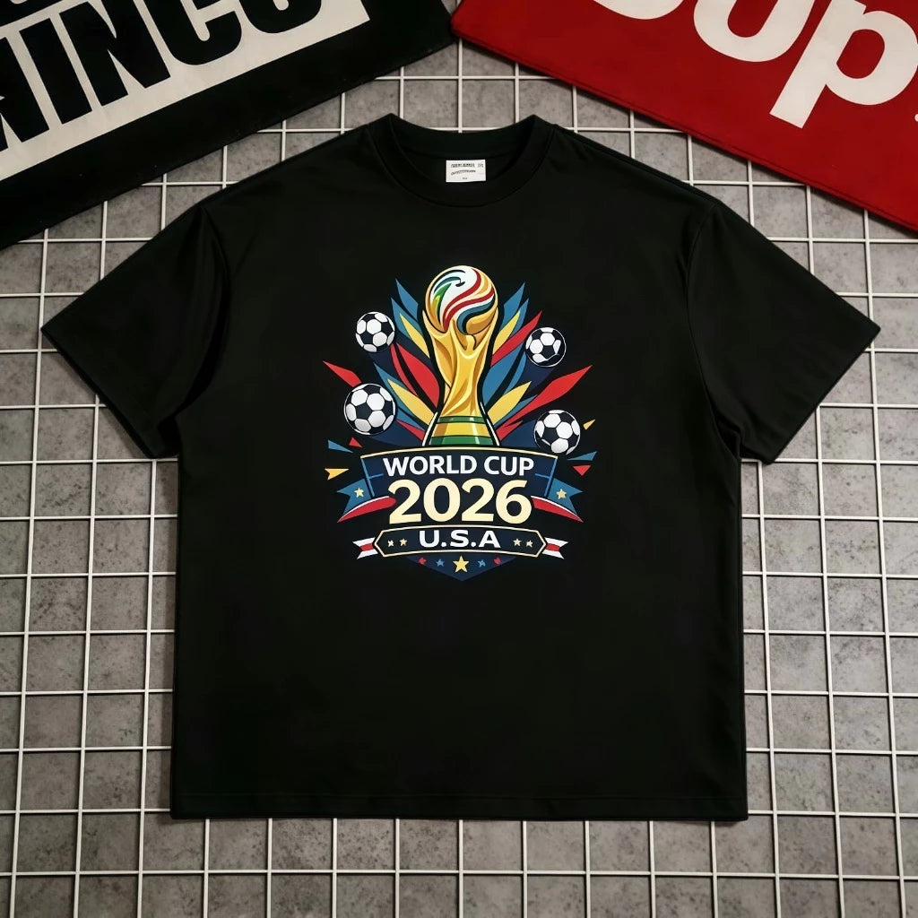 2026 Soccer Fan Graphic T-Shirt, USA Canada Mexico Flag Tee, Unisex Match Day Football Shirt