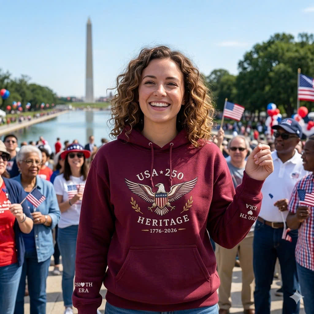 USA 250 Heritage Graphic Shirt, 1776–2026 Patriotic Eagle Tee, Sweatshirt or Hoodie