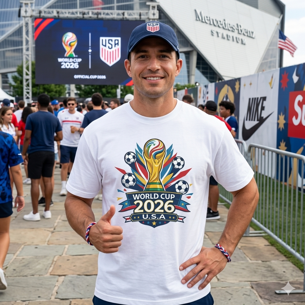 2026 Soccer Fan Graphic T-Shirt, USA Canada Mexico Flag Tee, Unisex Match Day Football Shirt