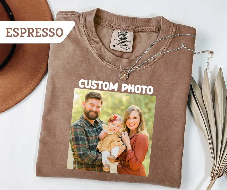 Custom Photo Shirt, Personalized T-Shirt, Custom Picture Tshirt, Your Photo Shirt, Family Picture Tee, Logo Image Shirts Gift