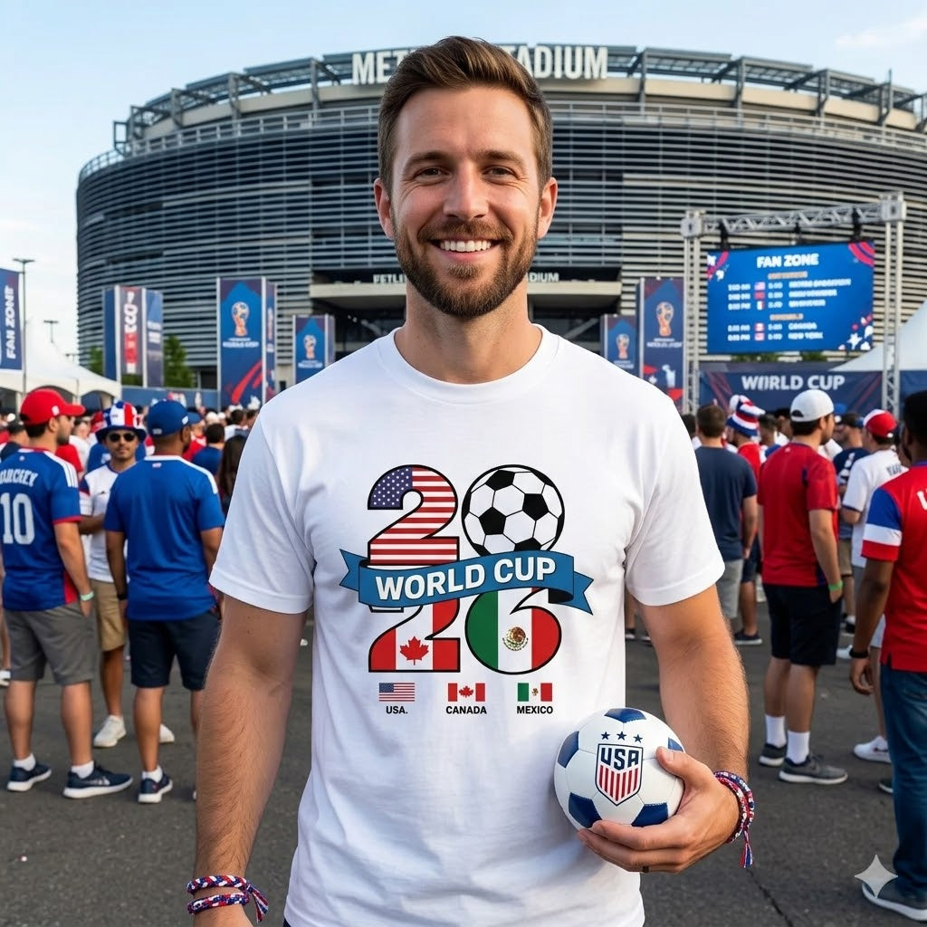 2026 Soccer Fan Graphic T-Shirt, USA Canada Mexico Football Tee, Unisex Match Day Shirt