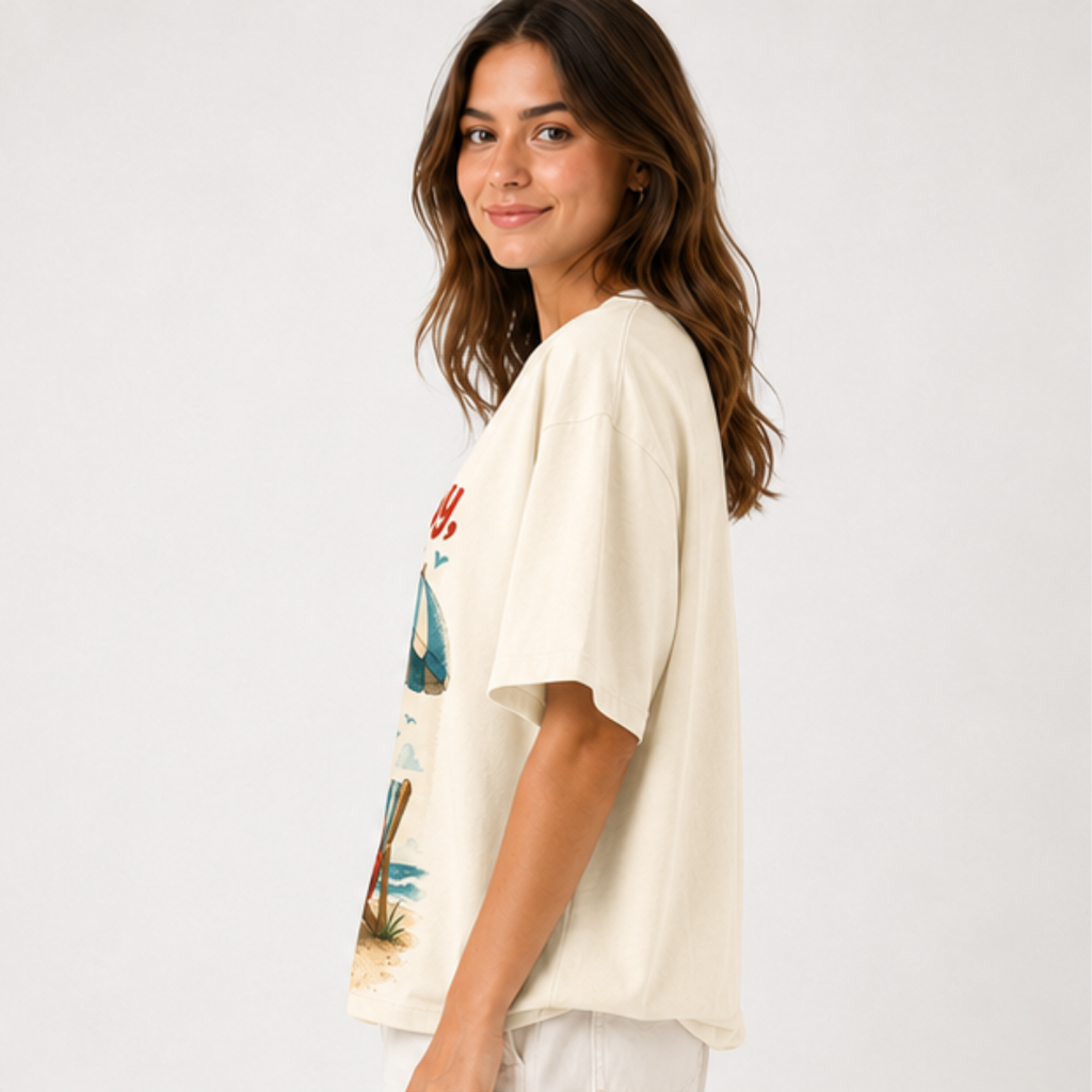 (M8T) Wholesome Beach Crab T-Shirt - Cute Double-Sided Summer Graphic - "Return To Beach" Tee