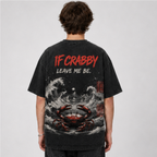 (M3T) The "Leave Me Be" Great Wave Crab Tee - Heavyweight Vintage Streetwear - Detailed Double-Sided Graphic