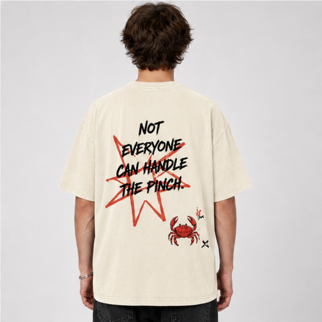 (M2T) The "Handle The Pinch" Sarcastic Tee - Retro Edgy Crab Graphic T-Shirt
