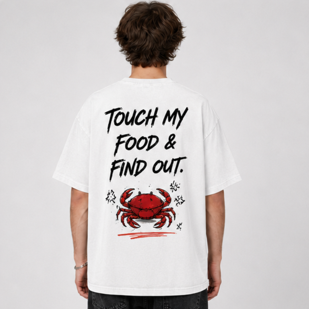 (M5T) If Crabby Deal With It Tee - Funny Food Lover Gift - Double-Sided Graphic T-Shirt