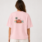 (M9T)If Crabby Please Return To The Beach T-Shirt - Funny Surf Crab Graphic Tee - Retro Summer Vacation Shirt - Unisex Oversized Top
