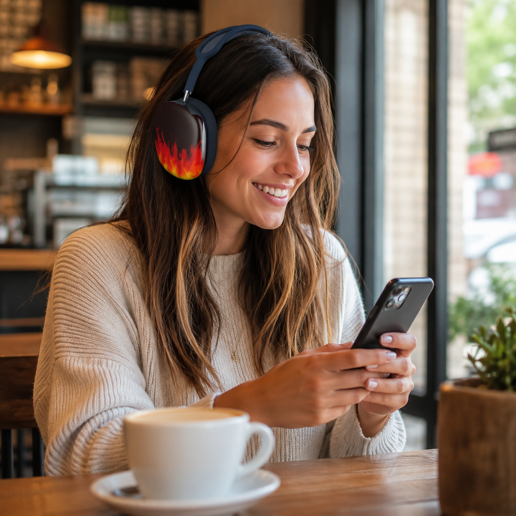 Inferno Flame Headphone Covers