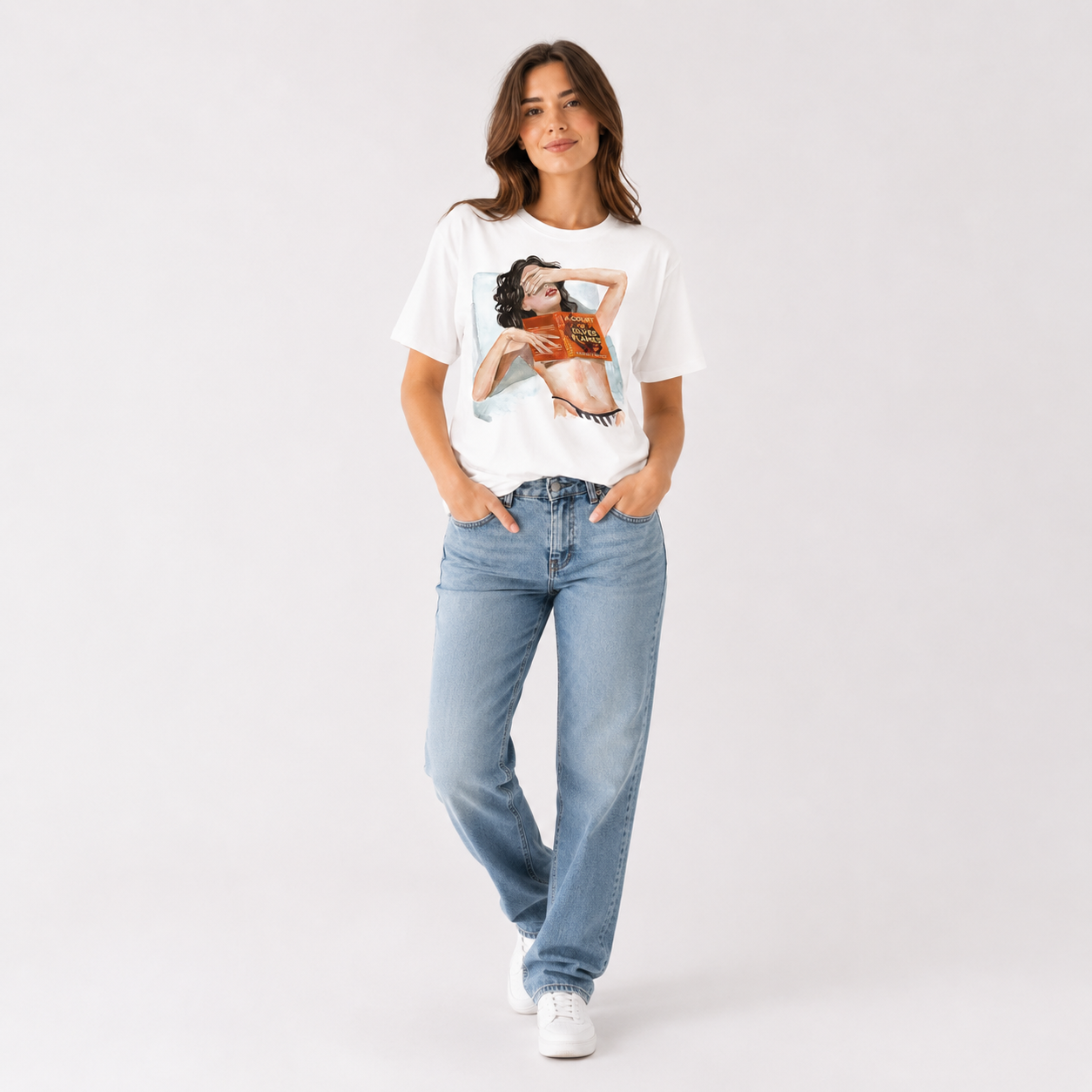 A Court of Silver Flames book heavyweight boyfriend fit t-shirt