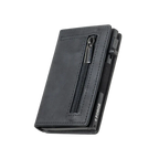 Slim Zipper Leather Wallet, Minimalist Card Holder Wallet, RFID Men’s Everyday Wallet