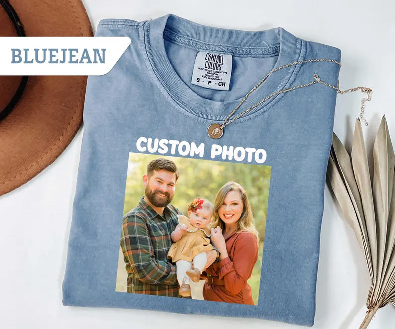 Custom Photo Shirt, Personalized T-Shirt, Custom Picture Tshirt, Your Photo Shirt, Family Picture Tee, Logo Image Shirts Gift