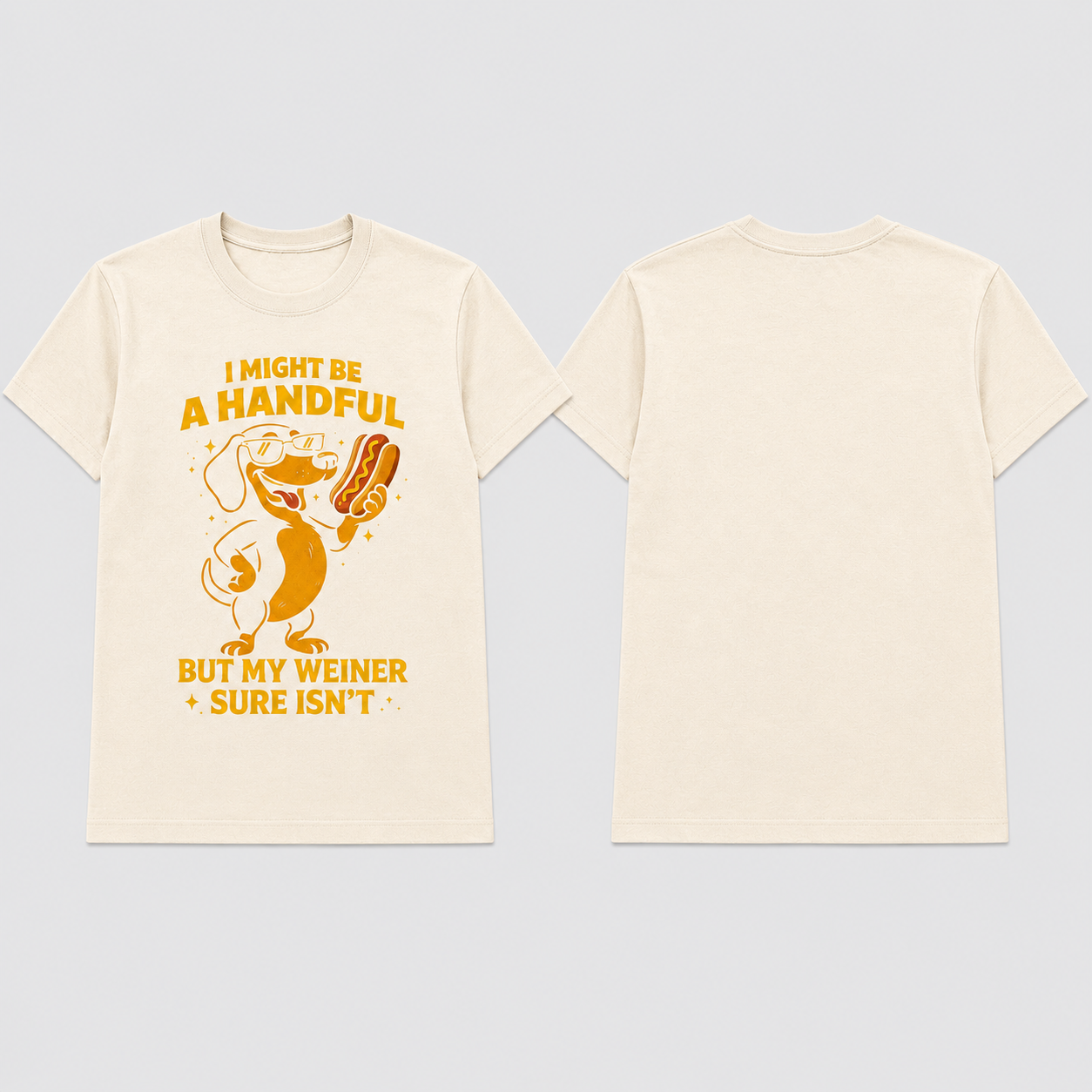 Handful Wiener Dog T-Shirt – Natural