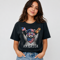 Patriotic Raccoon America Graphic T-Shirt, Funny USA Flag Hot Dog Tee, Unisex Summer Shirt