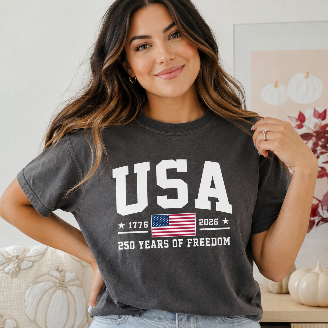 USA 250 Years of Freedom T-Shirt, 1776–2026 Patriotic Graphic Tee, Unisex America Anniversary Shirt