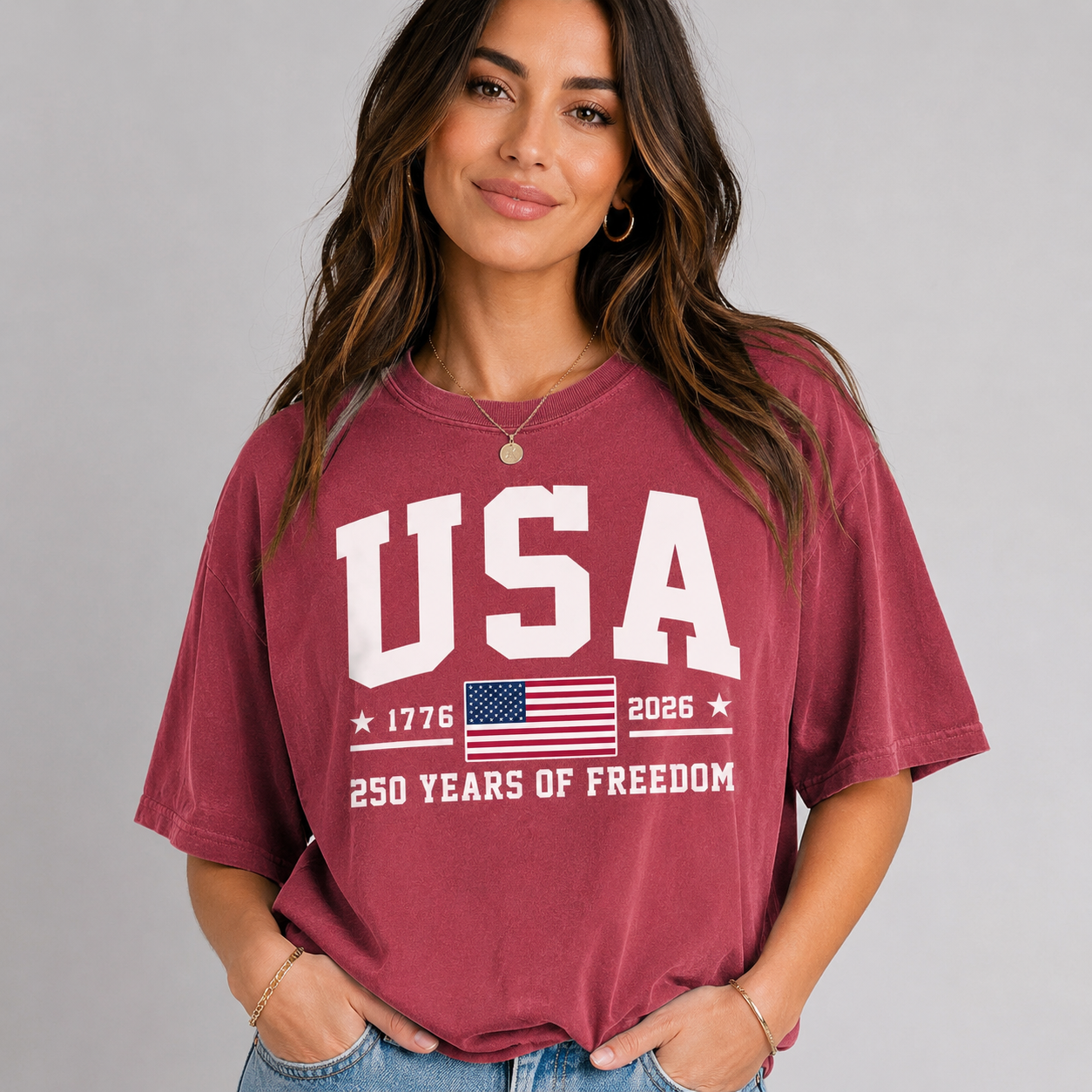 USA 250 Years of Freedom T-Shirt, 1776–2026 Patriotic Graphic Tee, Unisex America Anniversary Shirt