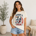 Kickin’ It USA Soccer T-Shirt, Patriotic Eagle Graphic Tee, USA Soccer Fan Shirt, Unisex Game Day Tee