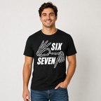 Six Seven Skeleton Hand Graphic T-Shirt, Funny Meme Tee, Unisex Casual Streetwear Shirt
