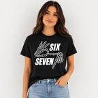 Six Seven Skeleton Hand Graphic T-Shirt, Funny Meme Tee, Unisex Casual Streetwear Shirt