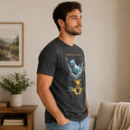 Inspirational Dinosaur Graphic T-Shirt, Moonlight Dino Dream Tee, Unisex Animal Fantasy Shirt