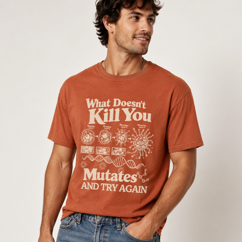 Funny Science Mutation Graphic T-Shirt, Biology Humor Tee, Unisex Science Teacher Shirt