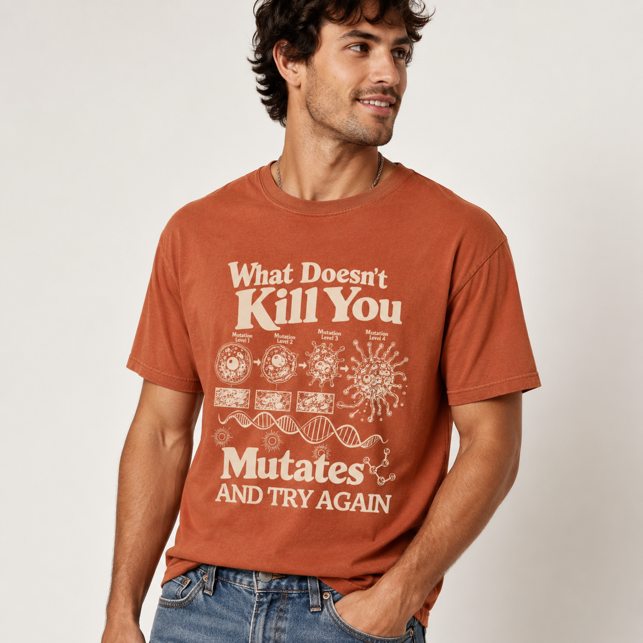 Funny Science Mutation Graphic T-Shirt, Biology Humor Tee, Unisex Science Teacher Shirt