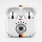 Black Red Gold Soccer Wireless Earbuds Case Skin, CNC Engraved Football Fan Earbud Cover, Germany Inspired Sport Design