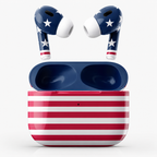 Red White Blue Wireless Earbuds Case Skin, CNC Engraved Patriotic Earbud Cover, USA Inspired Stars and Stripes Design