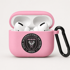Pink Soccer Inspired Earphone Case, Protective Earbuds Cover with Clip, Cute Miami Style Sport Fan Earphone Case