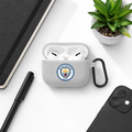 White Manchester-Inspired Soccer Earphone Case, Protective Earbuds Cover with Clip, Football Fan Tech Accessory