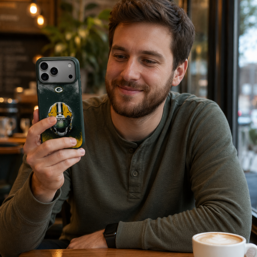 Green & Gold Football Helmet Phone Case