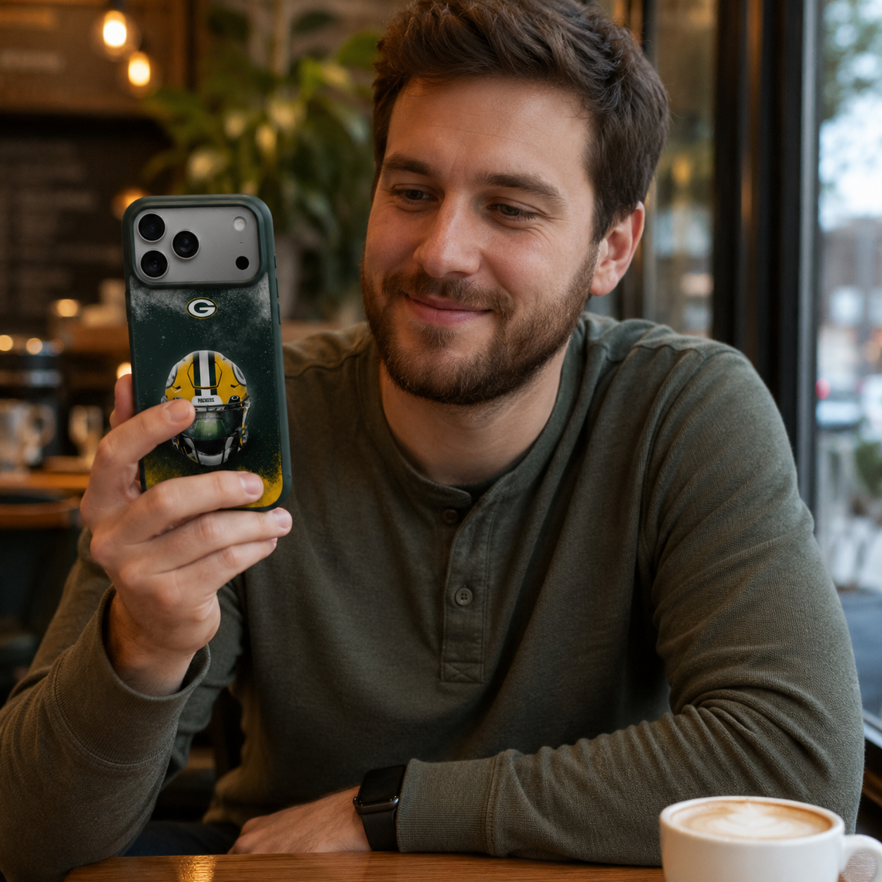Green & Gold Football Helmet Phone Case