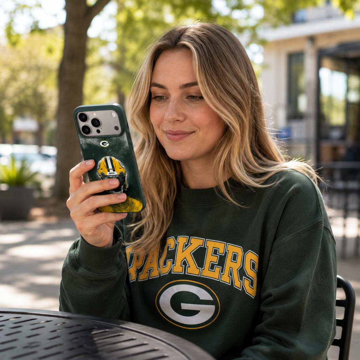 Green & Gold Football Helmet Phone Case
