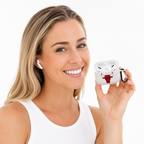 White Basketball Bull Earphone Case, Protective Earbuds Cover with Clip, Sports Fan Tech Accessory