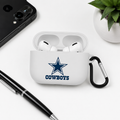 White Star Cowboys-Inspired Earphone Case, Protective Earbuds Cover with Clip, Western Sports Fan Tech Accessory