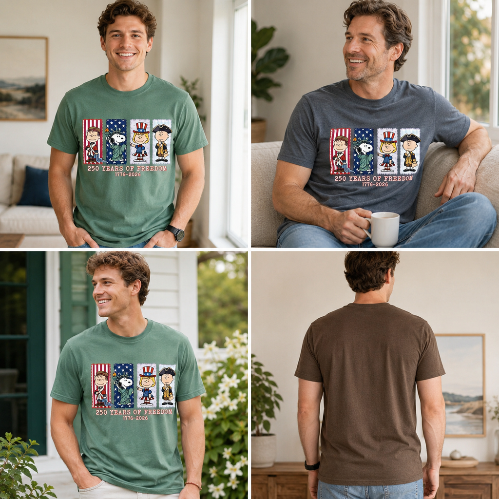 Patriotic 250 Years of Freedom Graphic T-Shirt, Vintage Americana Celebration Tee