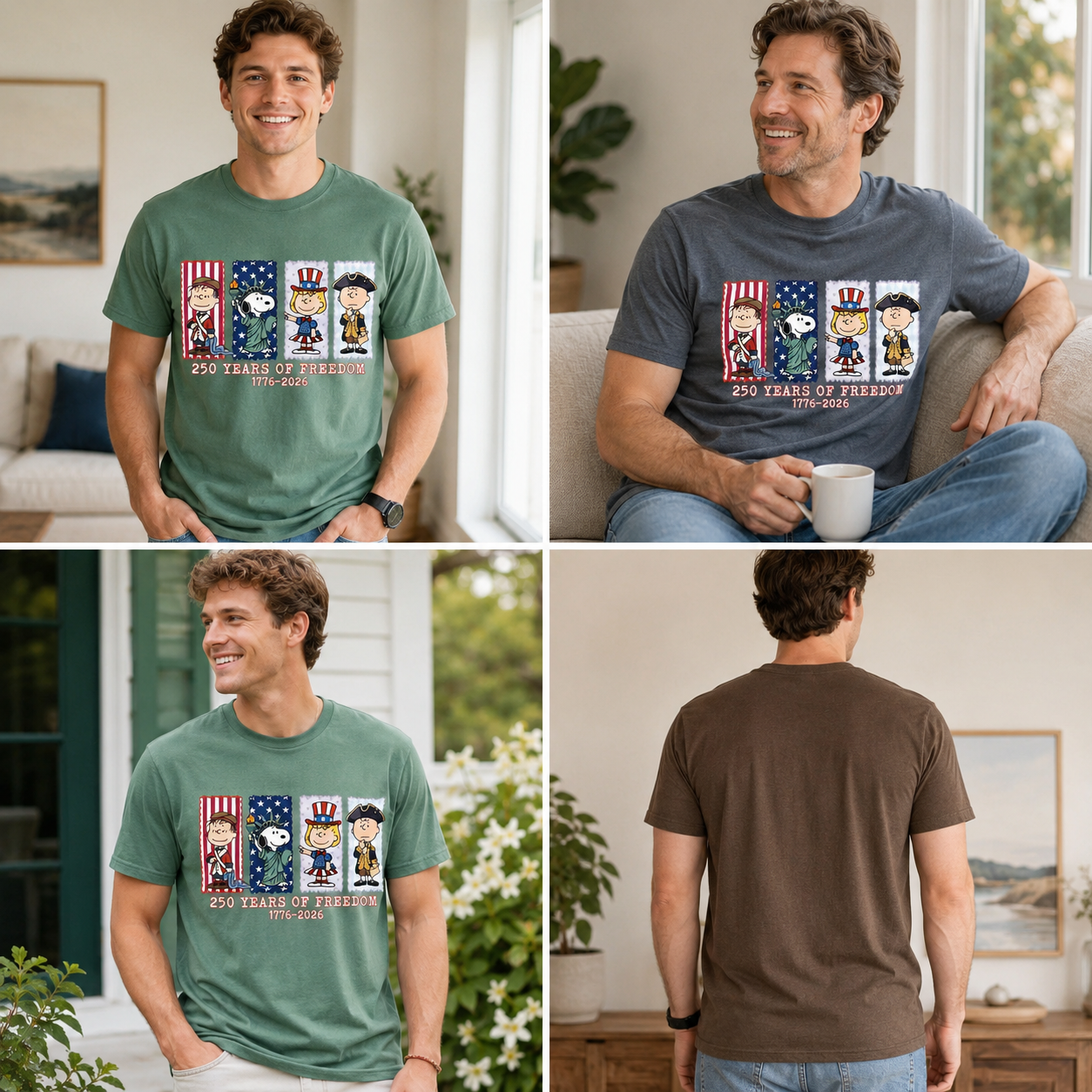Patriotic 250 Years of Freedom Graphic T-Shirt, Vintage Americana Celebration Tee