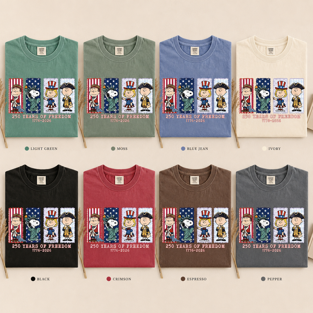 Patriotic 250 Years of Freedom Graphic T-Shirt, Vintage Americana Celebration Tee