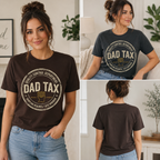 Dad Tax Graphic T-Shirt, Funny Father Humor Tee, Vintage Dad Shirt, Casual Gift for Fathers