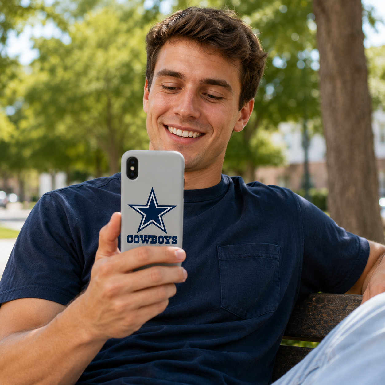 Blue Star Football Fan iPhone Case – Premium Protective Cover