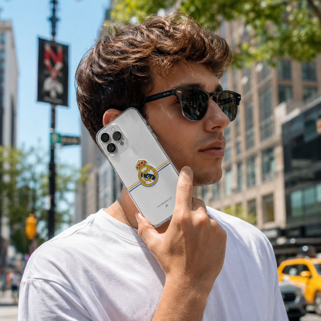 Royal White Soccer Fan iPhone Case – Premium Clear Protective Cover