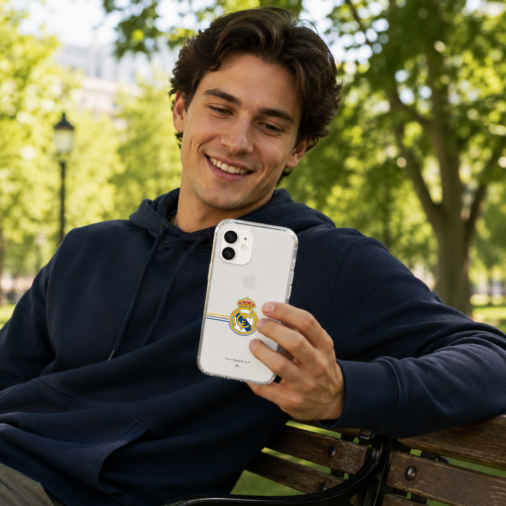 Royal White Soccer Fan iPhone Case – Premium Clear Protective Cover