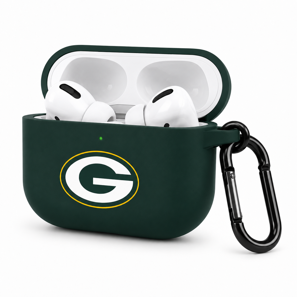 Green Football Fan Earbuds Case